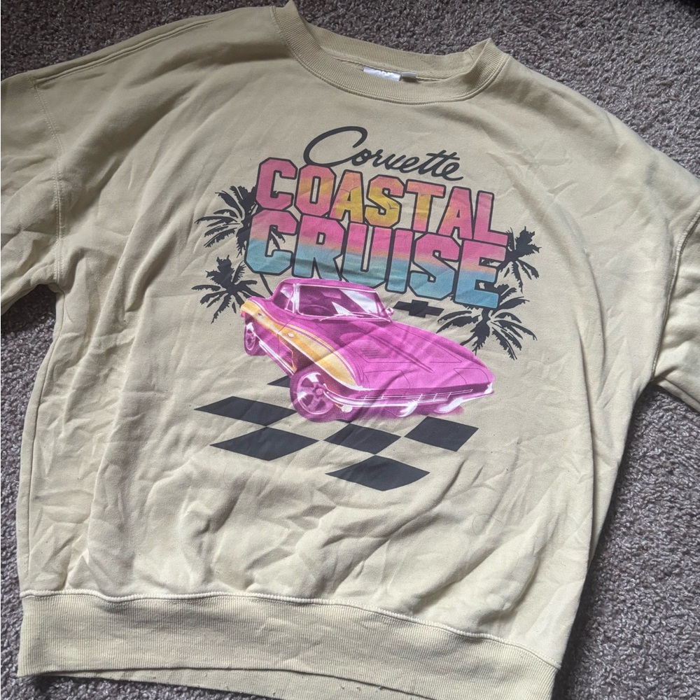 Corvette Coastal Cruise Crewneck Sweater - Tan
